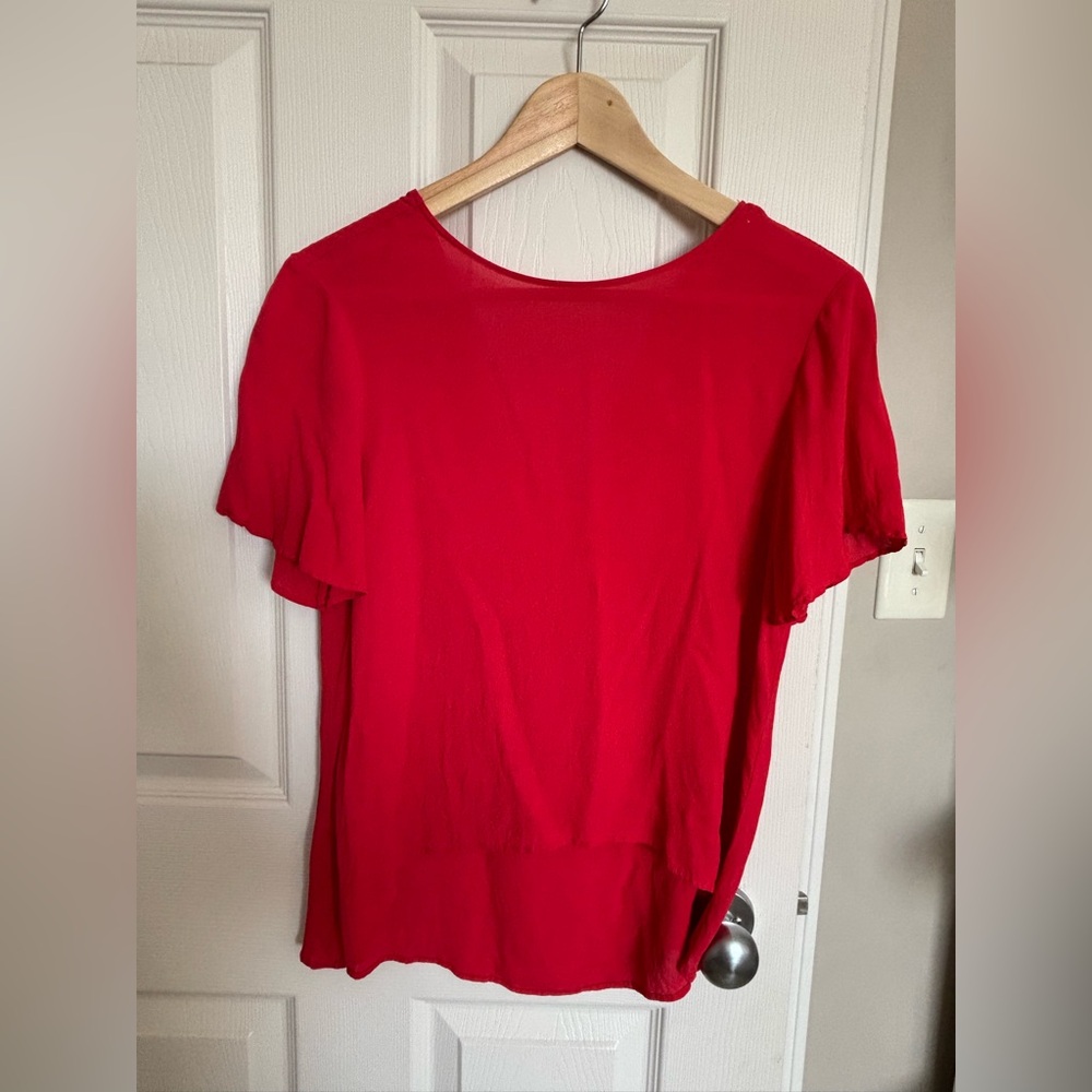 Zara Red High Low Blouse